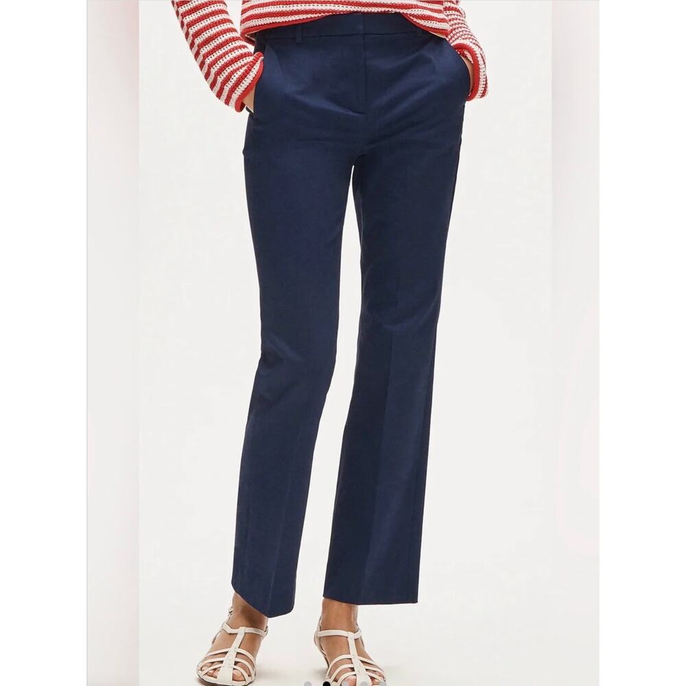 J Crew Kaya Pants 8 Navy Blue Sateen NWT CS275 Trousers Ankle Career Academia - Picture 5 of 6